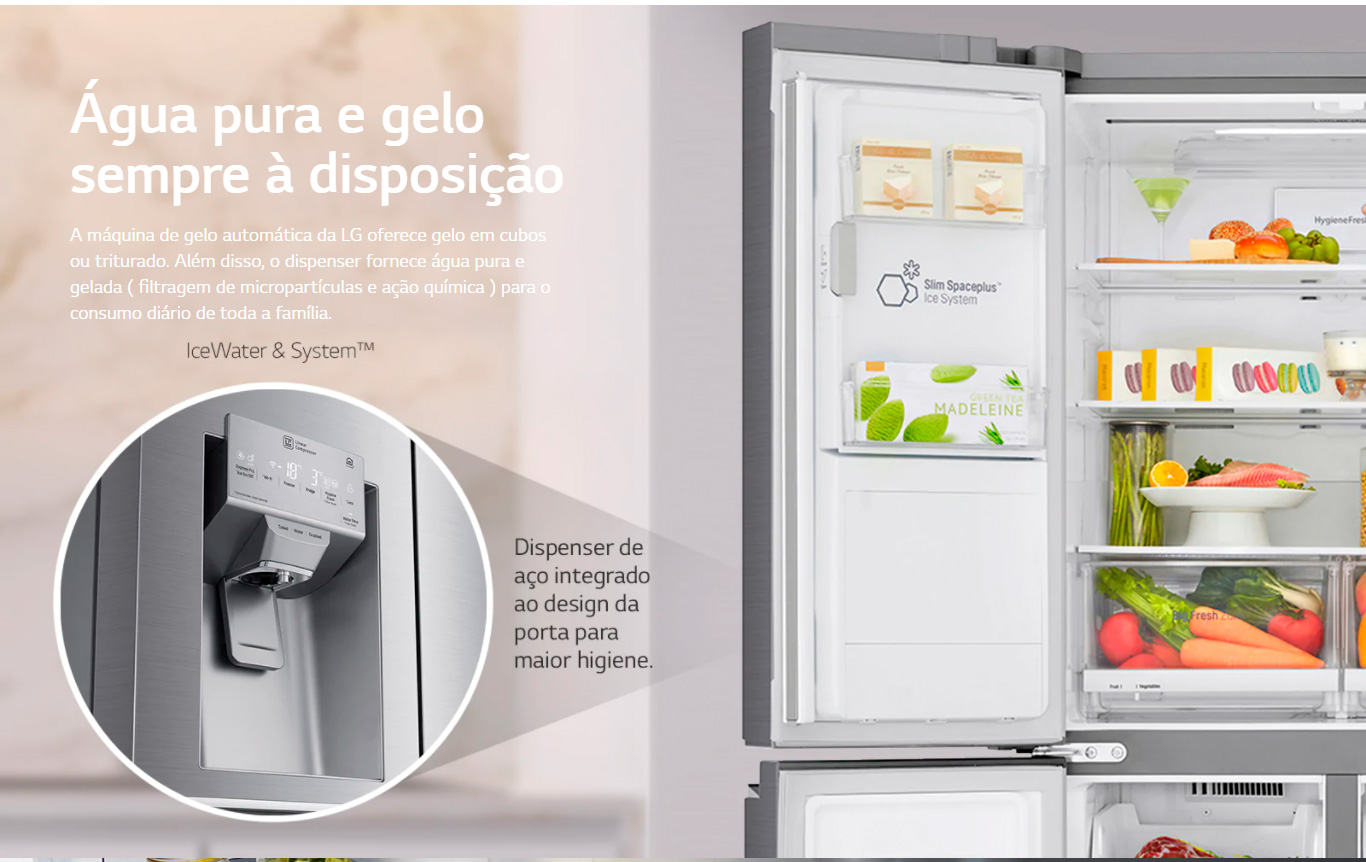 Geladeira LG Automático Side by Side - 601L New Lancaster Instaview GC-X247CSB1